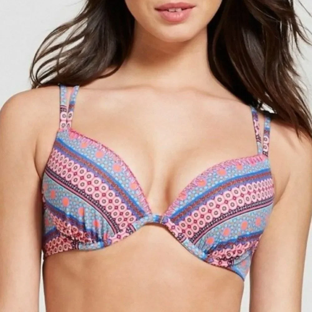 Shade & Pink Strappy Back Bikini Top